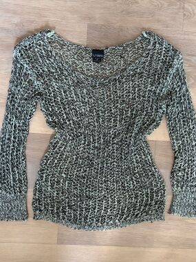 Daytrip Y2K Sequin Open Knit Sweater Top Size M